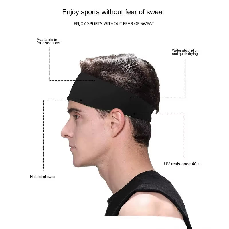 Sweatband for Men Women Elastic Sport Hairbands Head Band Yoga Headbands Headwear Headwrap Sports Hair Accessories Safety Band