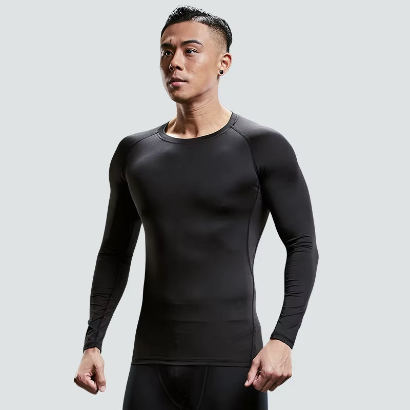 Fitness Clothes Tights Men'S Quick-Drying Long-Sleeved Sports Underwear Suit Football Training Basketball Base Ski Four Seasons