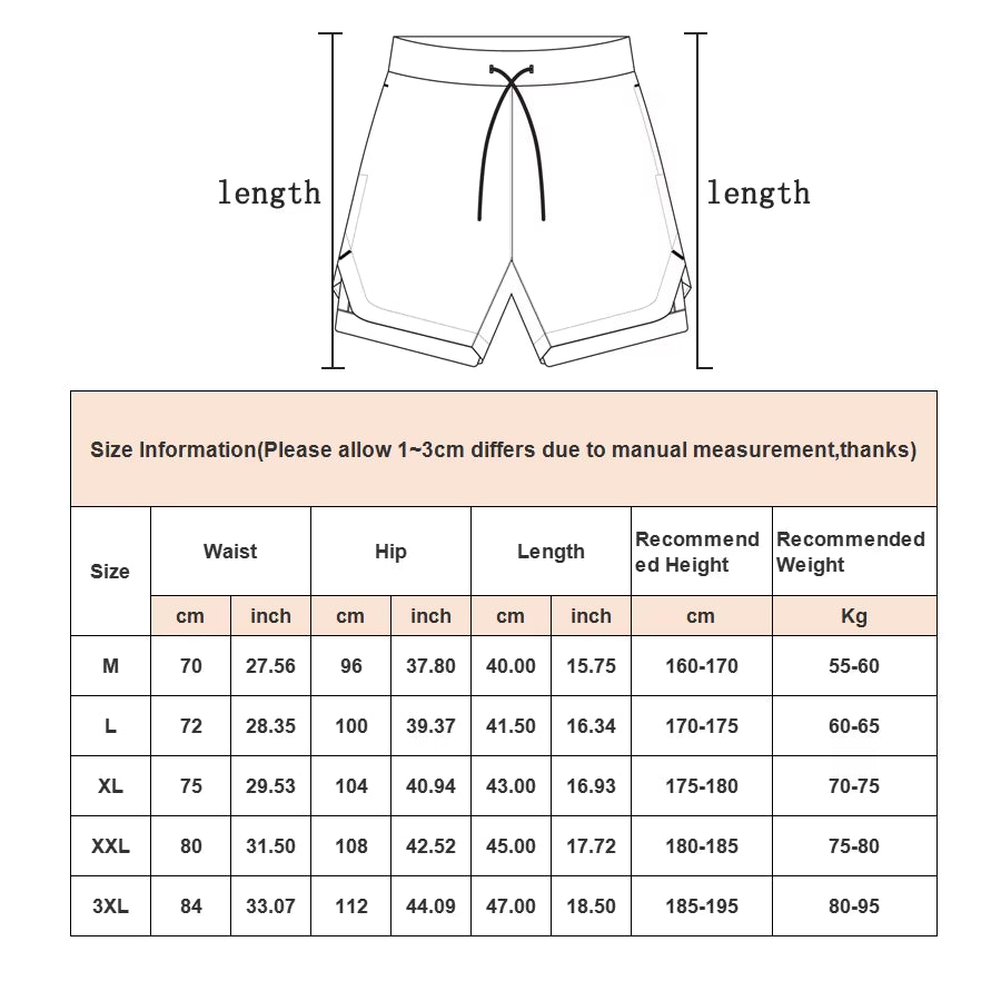 Camo Running Shorts Men Gym Sports Shorts 2 in 1 Quick Dry Workout Training Gym Fitness Jogging Short Pants Summer Men Shorts