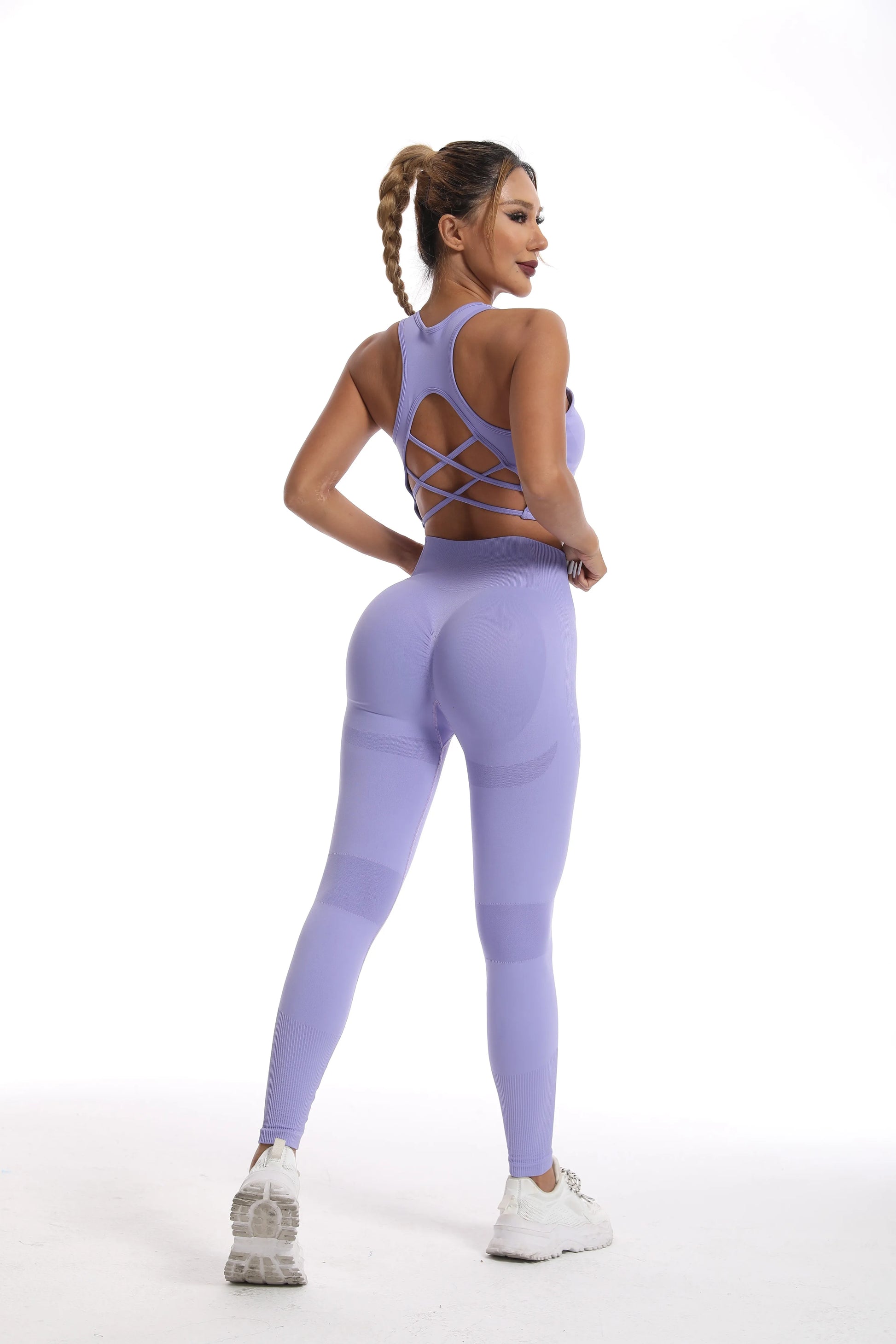 Women'S Tracksuit Fitness Yoga Sets Sportswear Workout Sports Bra+High Waist Leggings Gym Clothing Seamless Sports Suits