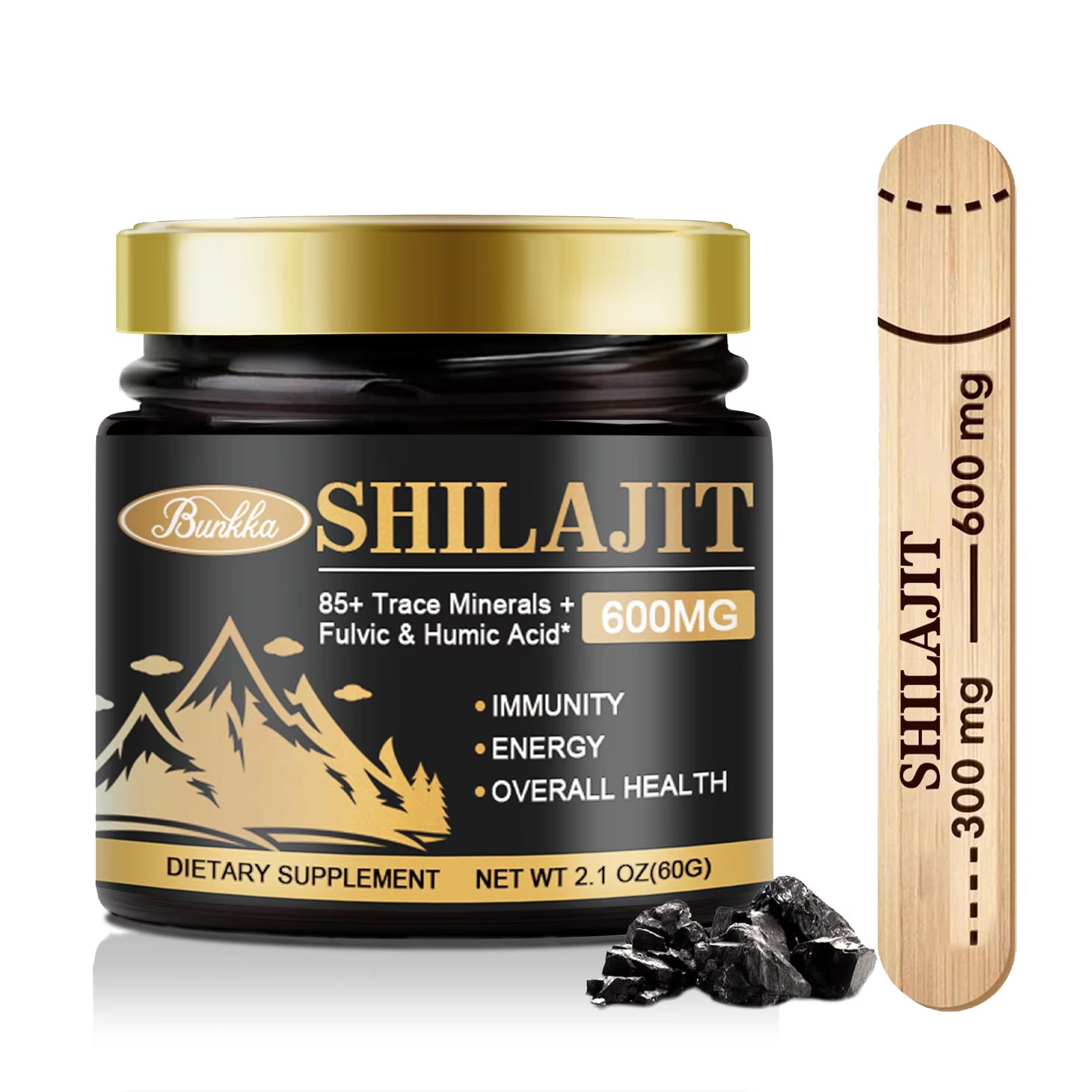 Original Shilajit Resin Himalaya Organic 100% Pure Bitter Skin Beauty&Health Hormone Balance 85+ Trace Minerals Fulvic Acid Male